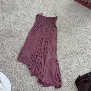 Urban Outfitters Strapless Asymmetrical Dress in Mauve